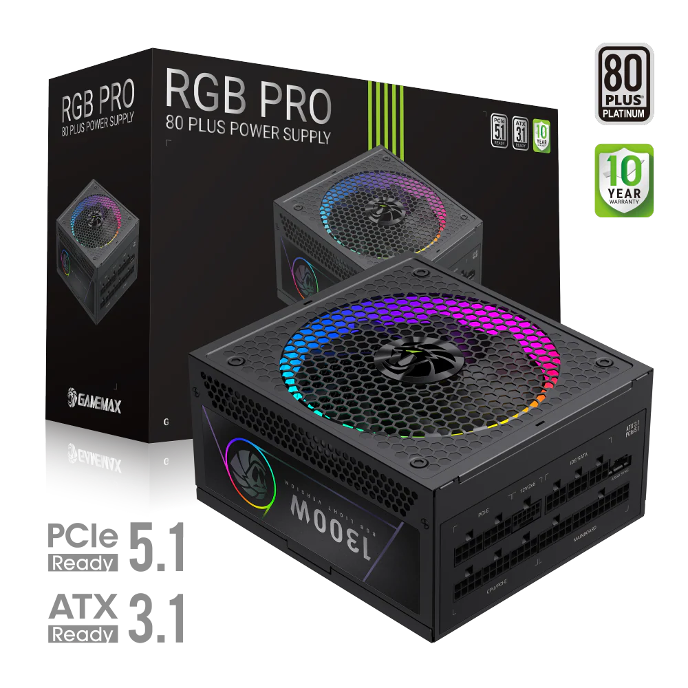 GAMEMAX RGB PRO 1300P BLACK  POWER SUPPLY - Image 6