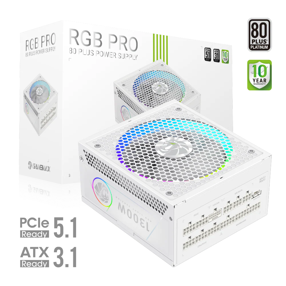 GAMEMAX RGB PRO 1300P WHITE POWER SUPPLY - Image 4