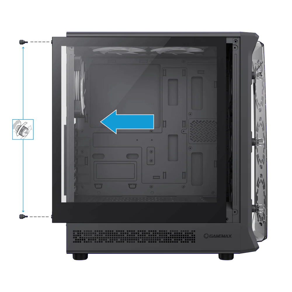 GameMax STARLIGHT 2 AB BLACK Gaming Case - Image 4