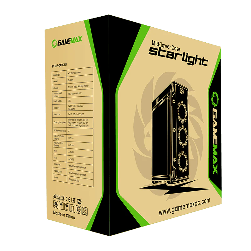 GAMEMAX Starlight FRGB White GAMING CASE - Image 7