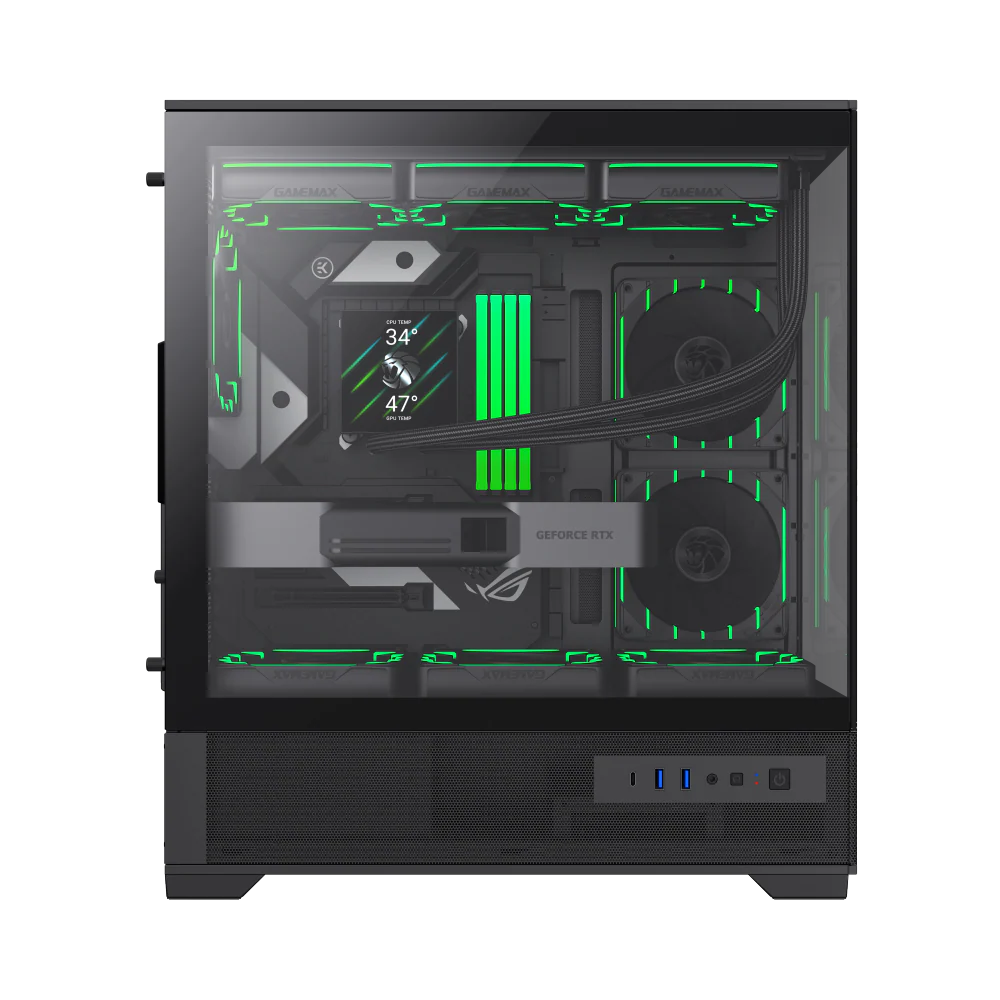GAMEMAX VISTA 2 AB (BLACK) ATX GAMING CASE - Image 4