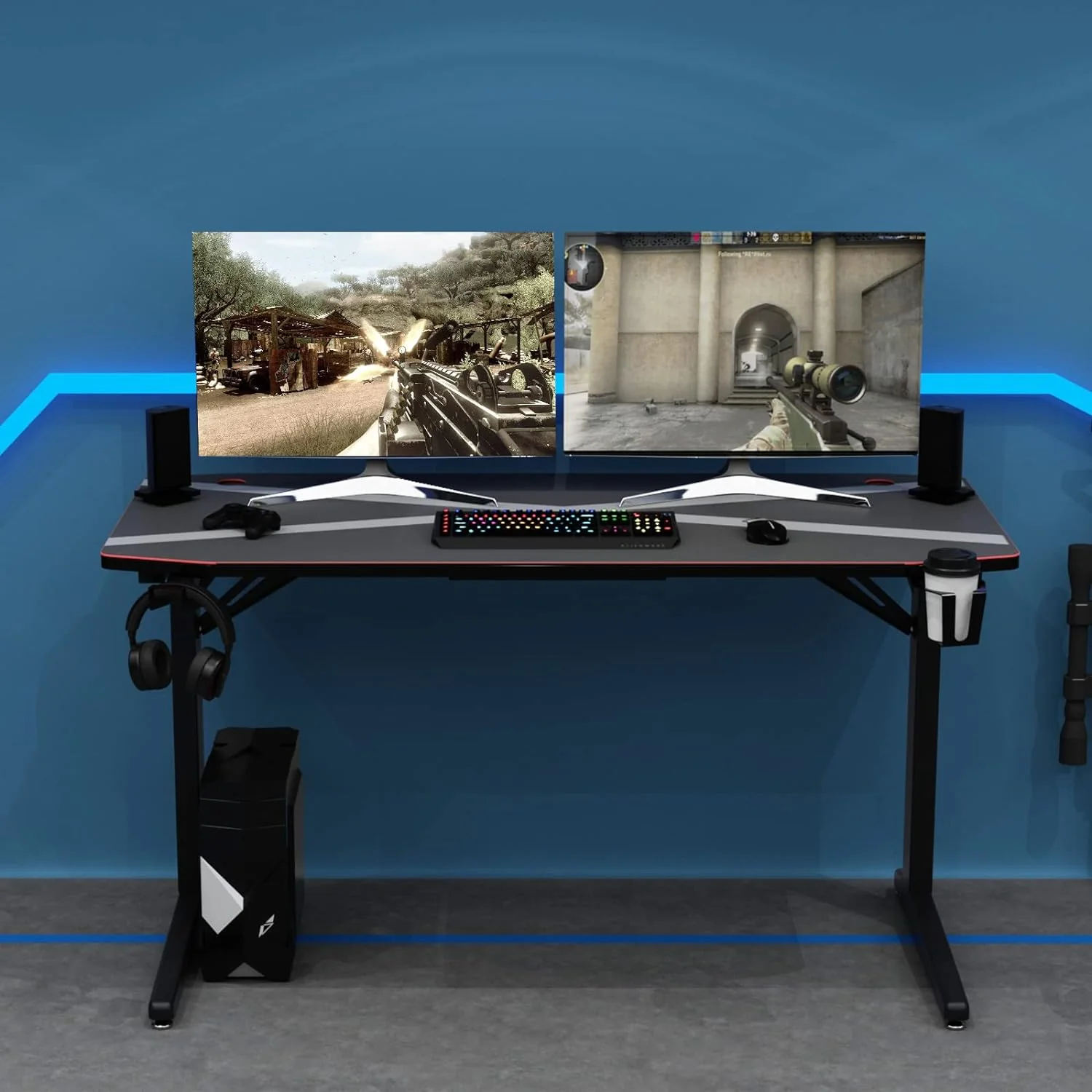 Gaming Desk Computer YT-TF-1 (Gaming Table) With Full Cover Mouse Pad 750*140*650MM - Image 3