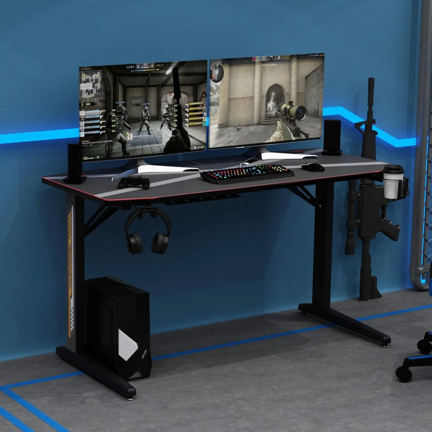 Gaming Desk Computer YT-TF-1 (Gaming Table) With Full Cover Mouse Pad 750*140*650MM - Image 4