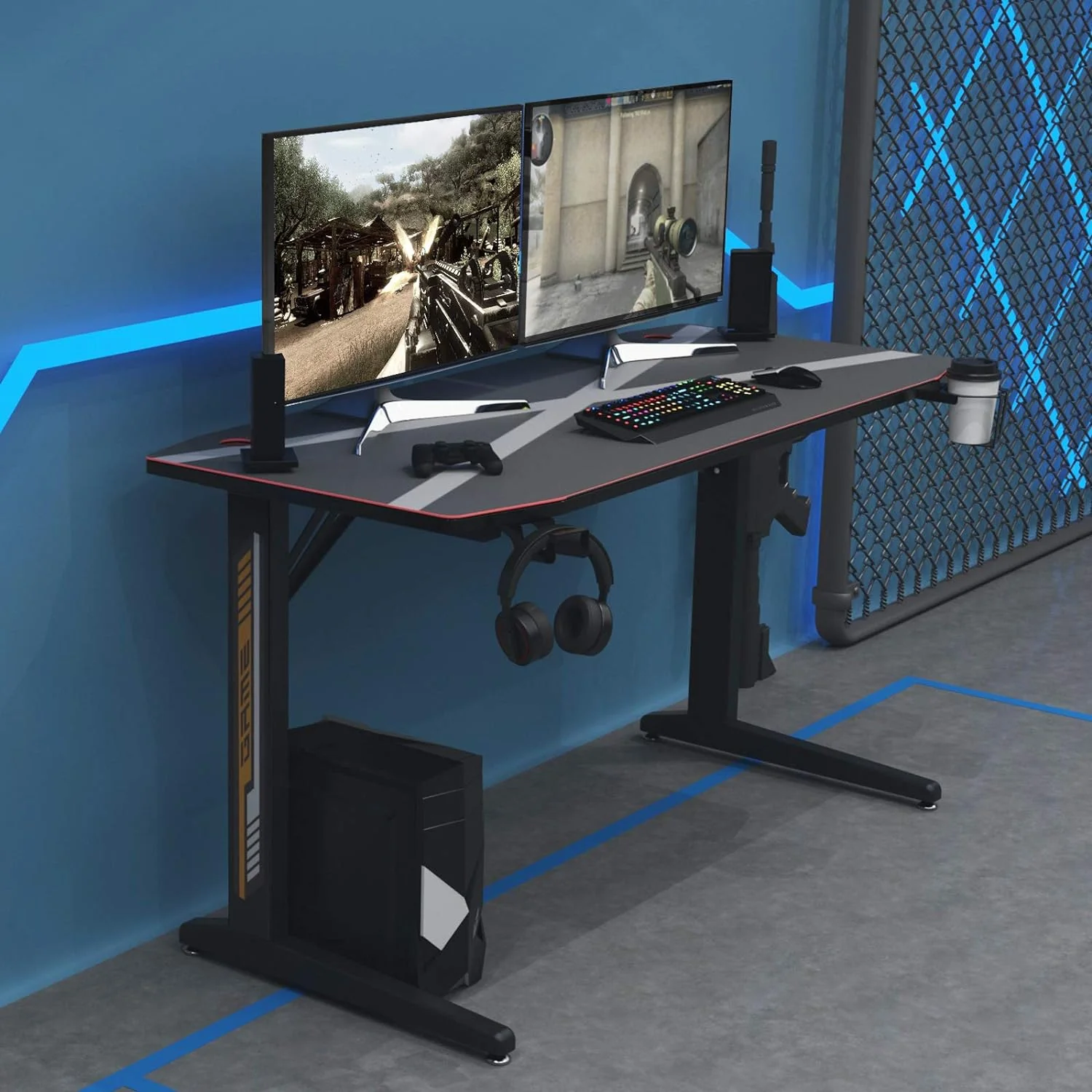 Gaming Desk Computer YT-TF-1 (Gaming Table) With Full Cover Mouse Pad 750*140*650MM - Image 6