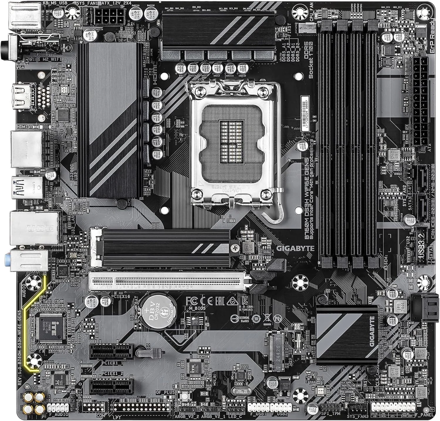 GIGABYTE B760M DS3H WIFI6E GEN5 DDR5 MOTHERBOARD - Image 3