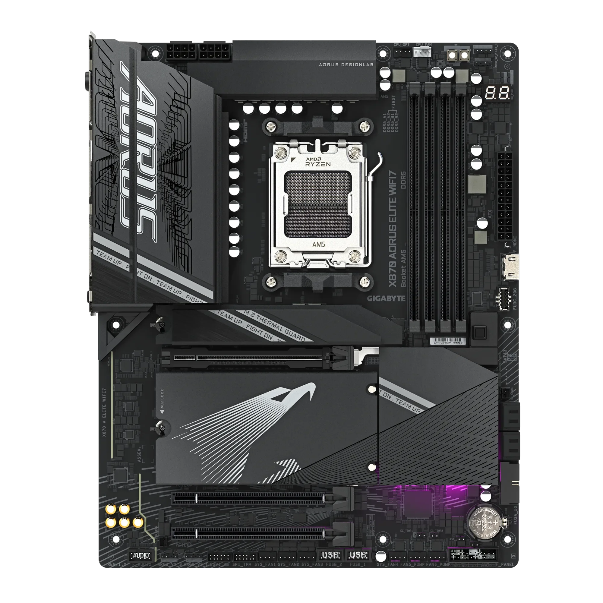 GIGABYTE X870 AORUS ELITE WIFI7 AM5 MOTHERBOARD DDR5 AMD RYZEN - Image 2