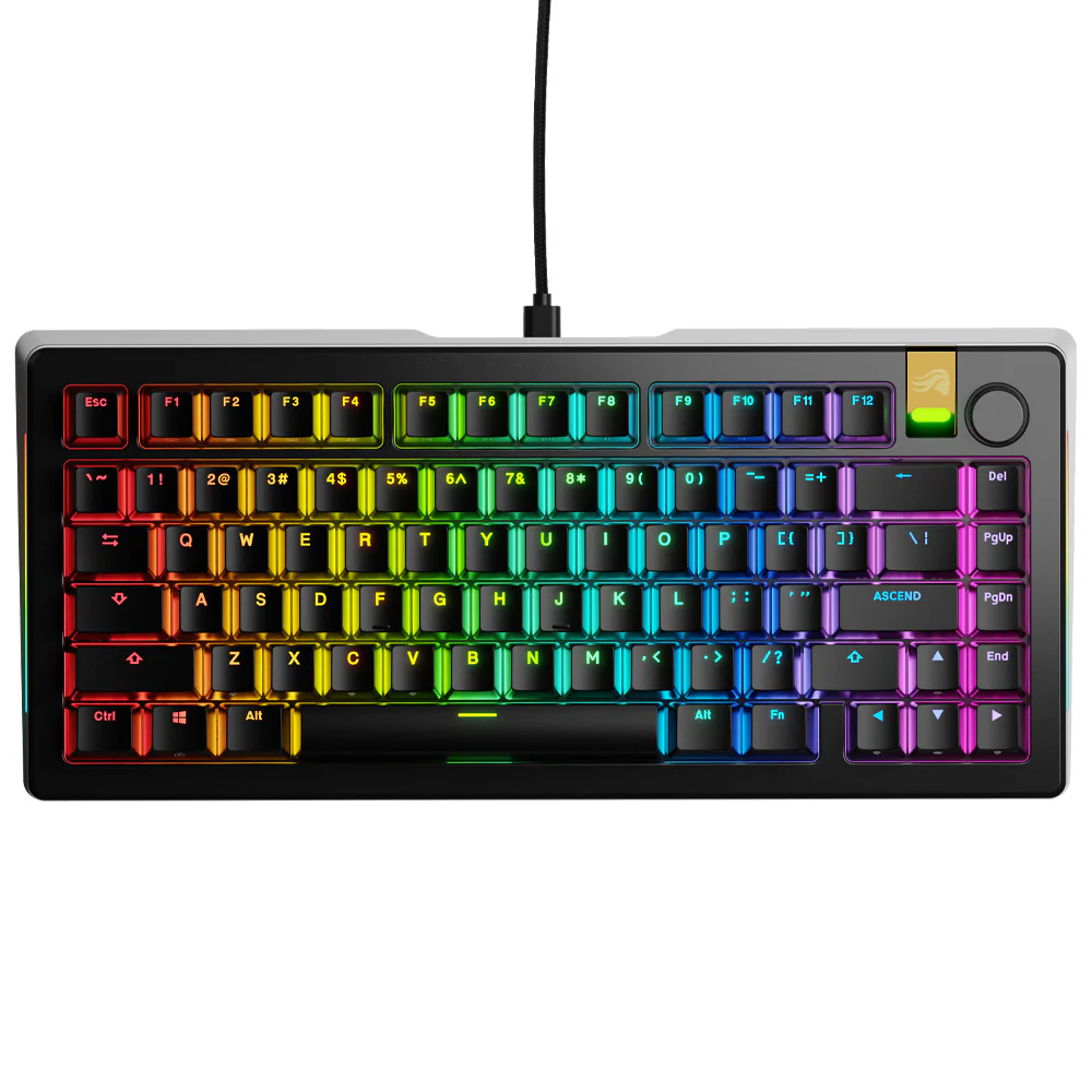 Glorious GMMK 3 75% Prebuilt Wired Keyboard Black ARABIC