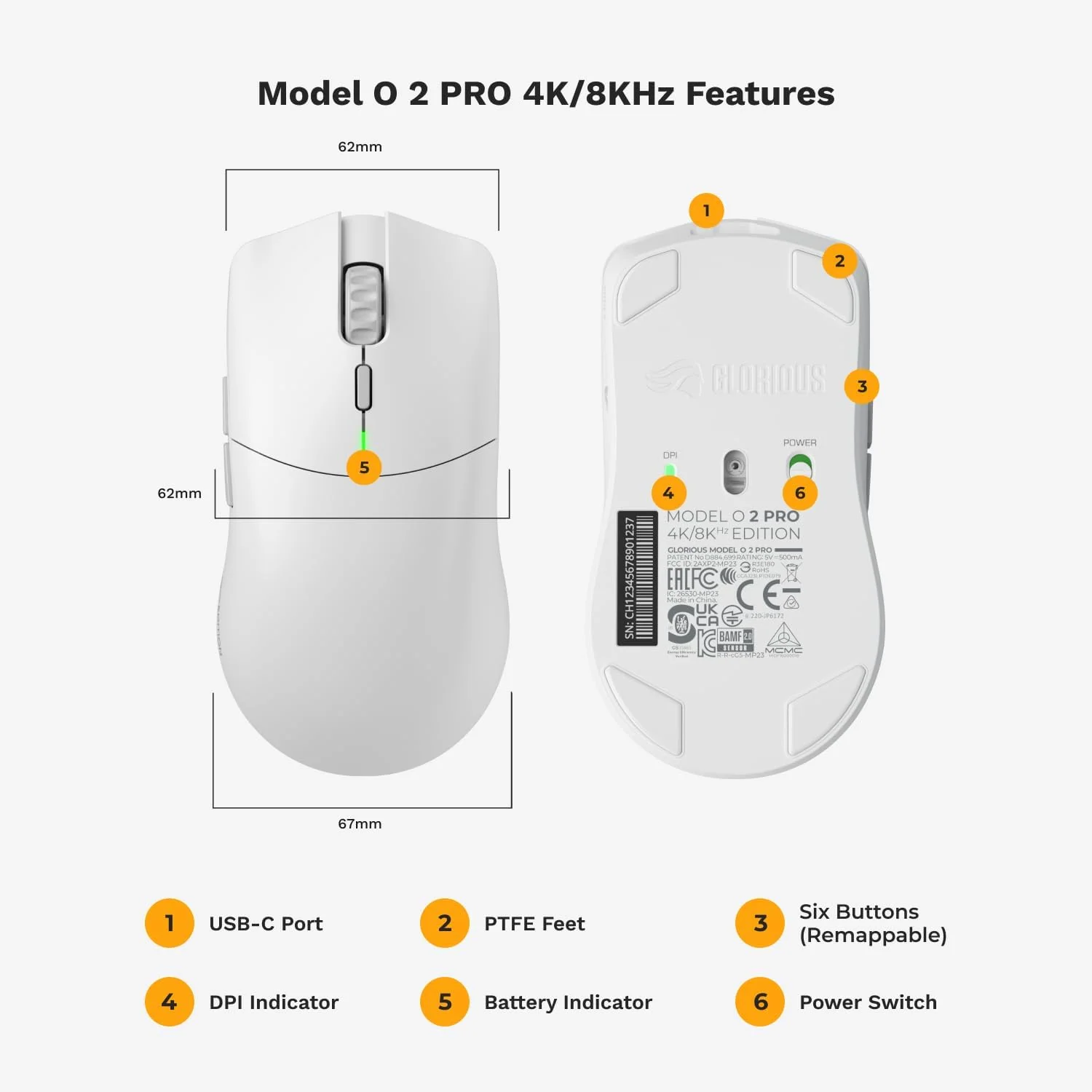 Glorious Model O 2 PRO Wireless - 4K/8K Polling - White - Image 2