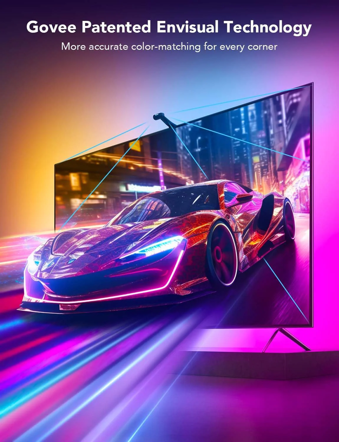 Govee Envisual TV LED Backlight T2 with Dual Cameras, 11.8ft RGBIC Wi-Fi LED Strip Lights for 55-65 inch TVs - Image 7