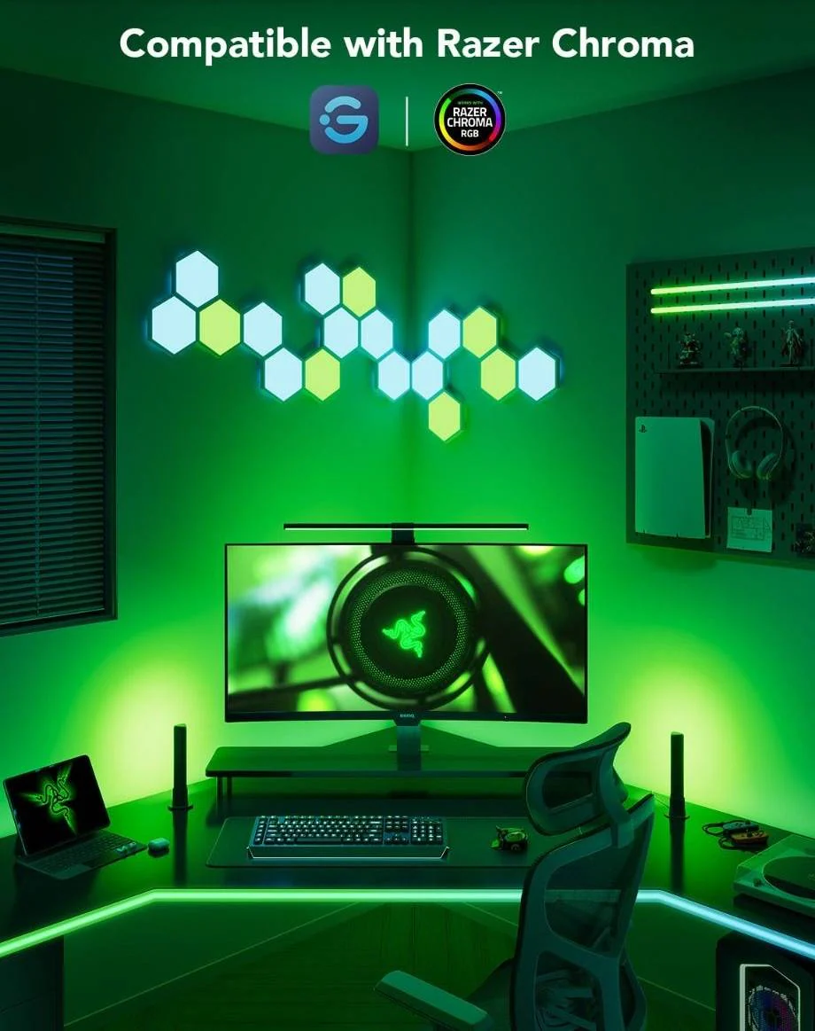 Govee Gaming Light Kit G1, For 27" - 34" Monitors, RGBIC Lighting Effect, Wi-Fi Connectivity, VibraMatch Technology - Image 3