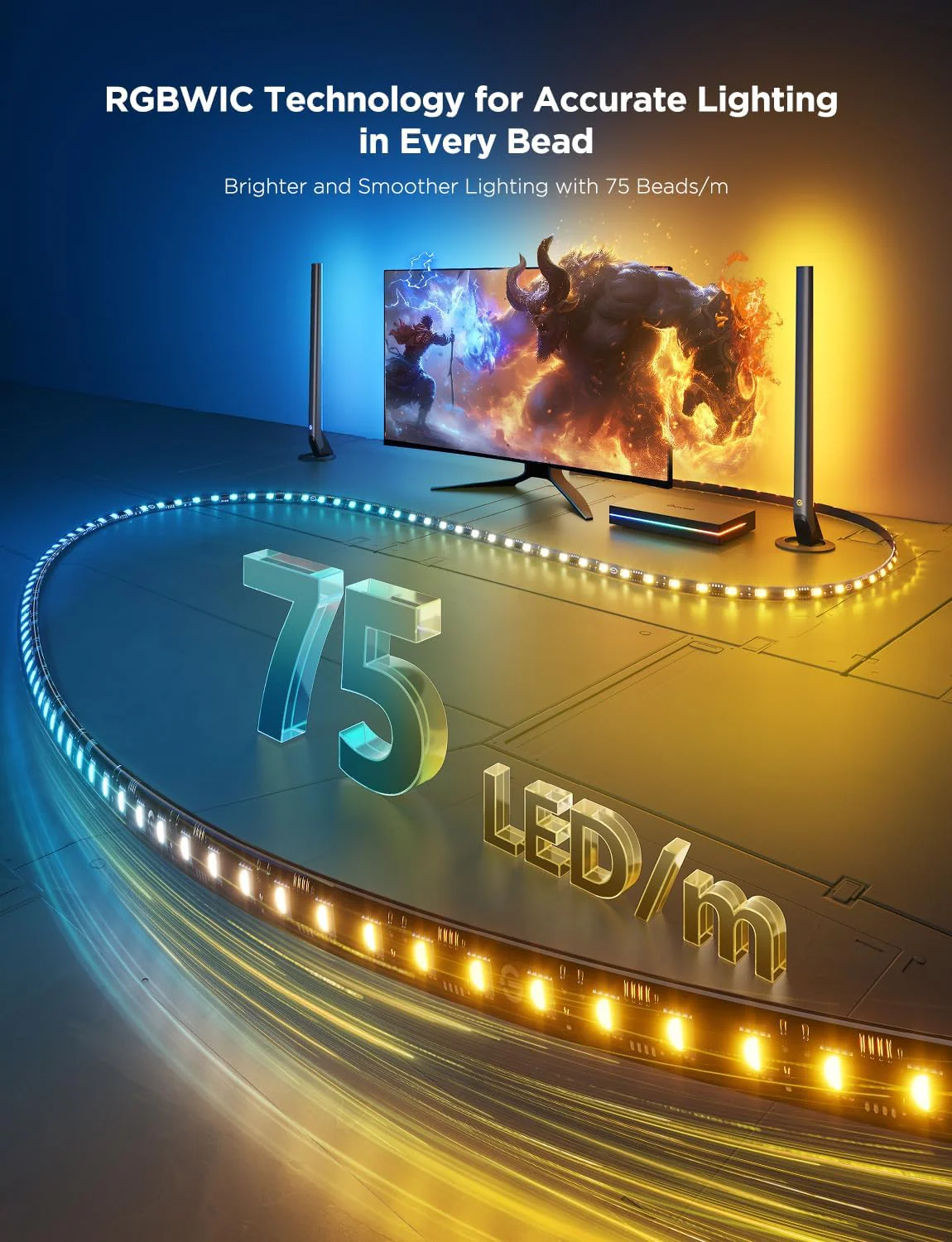 Govee HDMI 2.1 Sync Box Kit 2, Includes AI Sync Box, Light Bars, and Monitor Backlight - Image 5