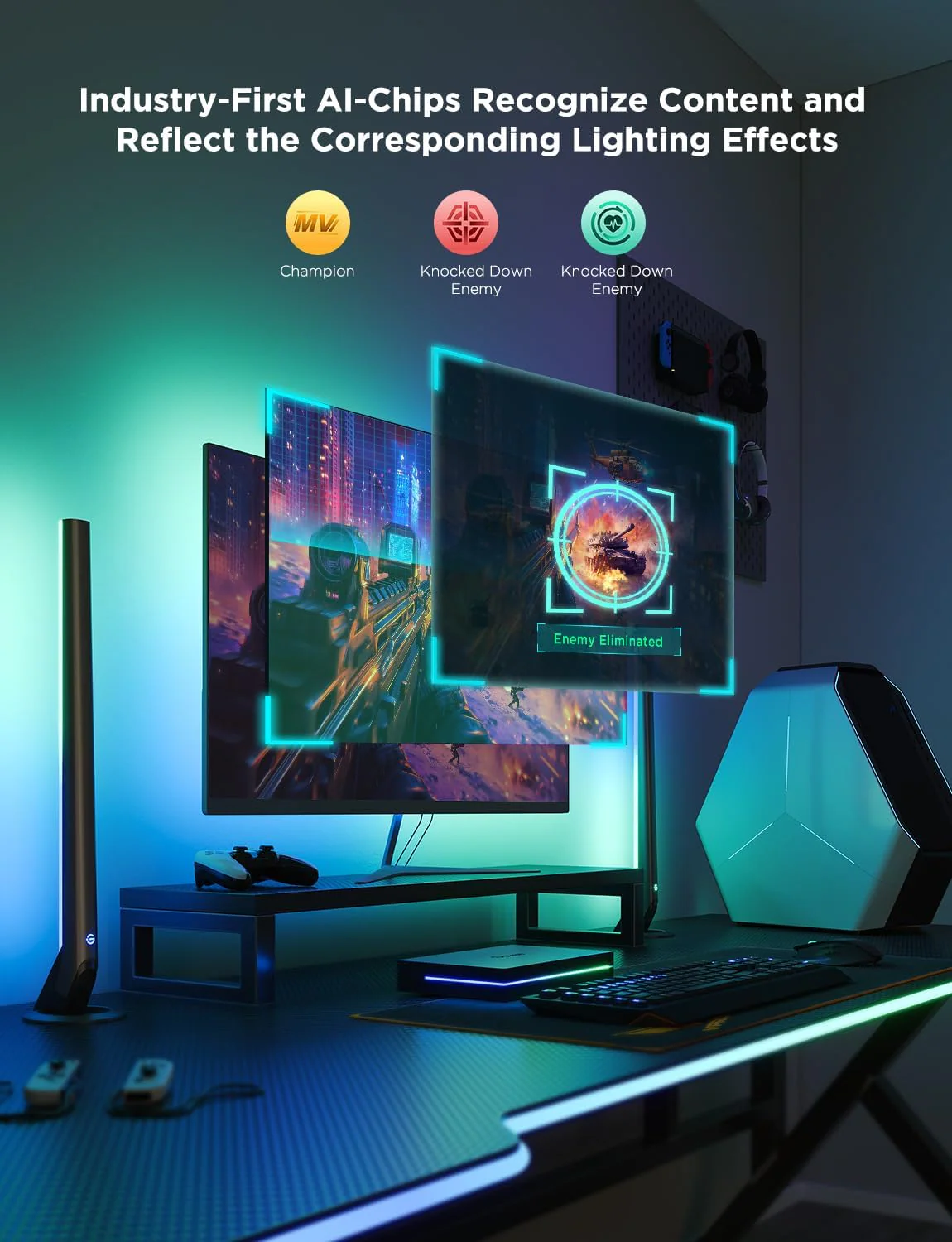 Govee HDMI 2.1 Sync Box Kit 2, Includes AI Sync Box, Light Bars, and Monitor Backlight - Image 6