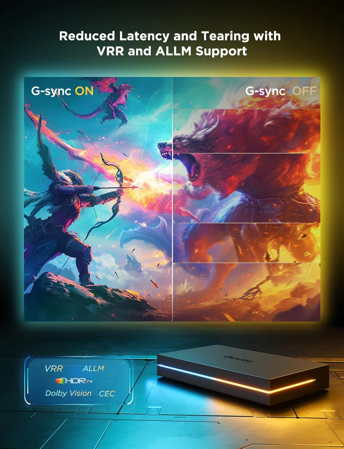 Govee HDMI 2.1 Sync Box Kit 2, Includes AI Sync Box, Light Bars, and Monitor Backlight - Image 7