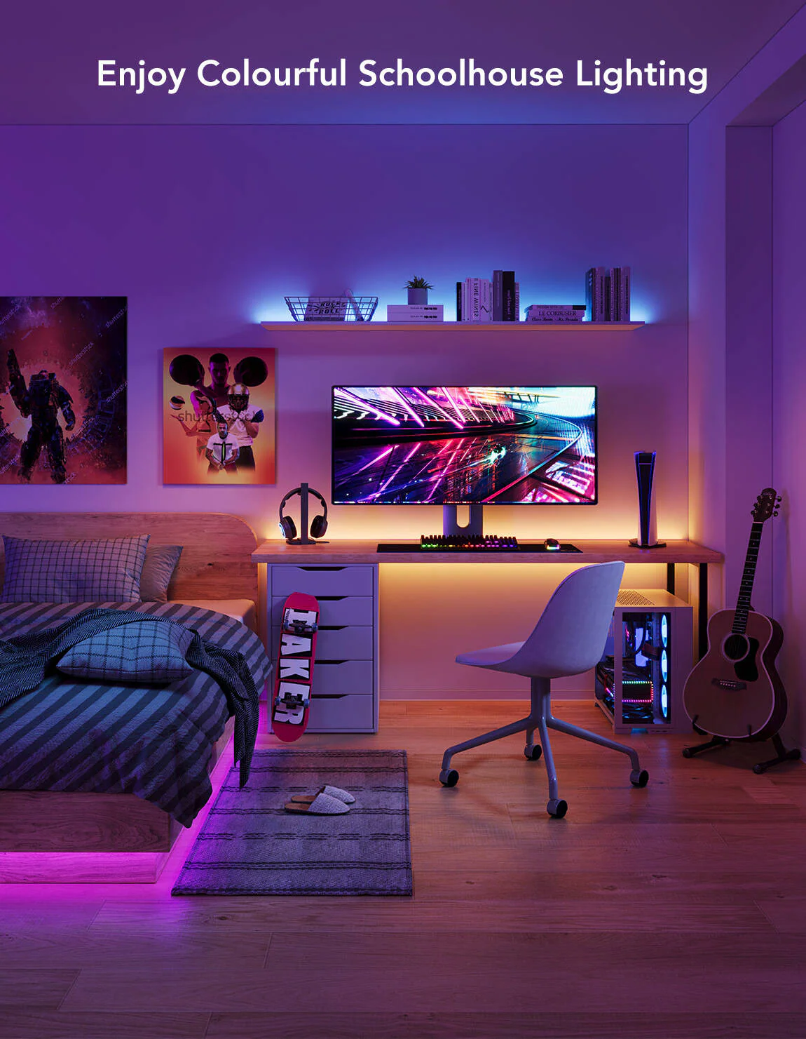 Govee RGB LED Strip Lights, RGB Colors, 90 LEDs/m Lamp Beads, 2.4GHz Wi-Fi + Bluetooth Connectivity - Image 2
