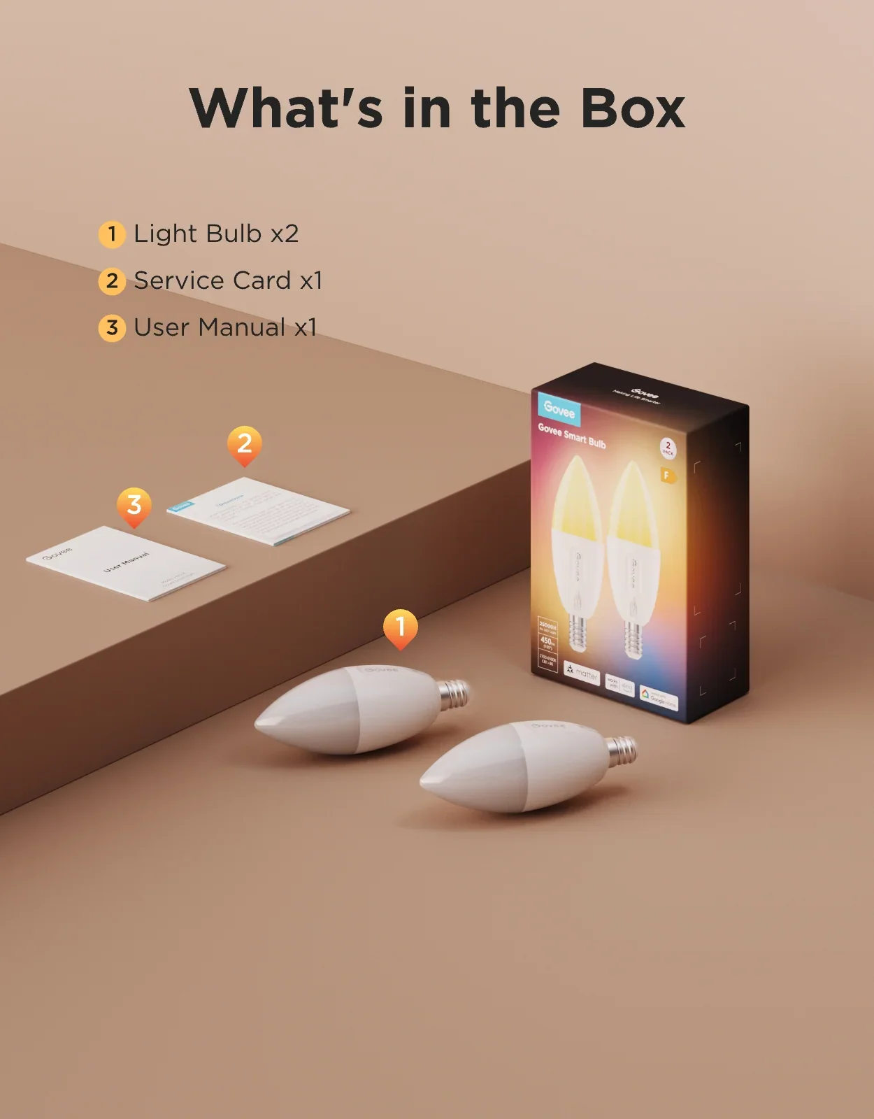 Govee RGBWW Smart LED Bulb (2Packs) E14 - Image 5