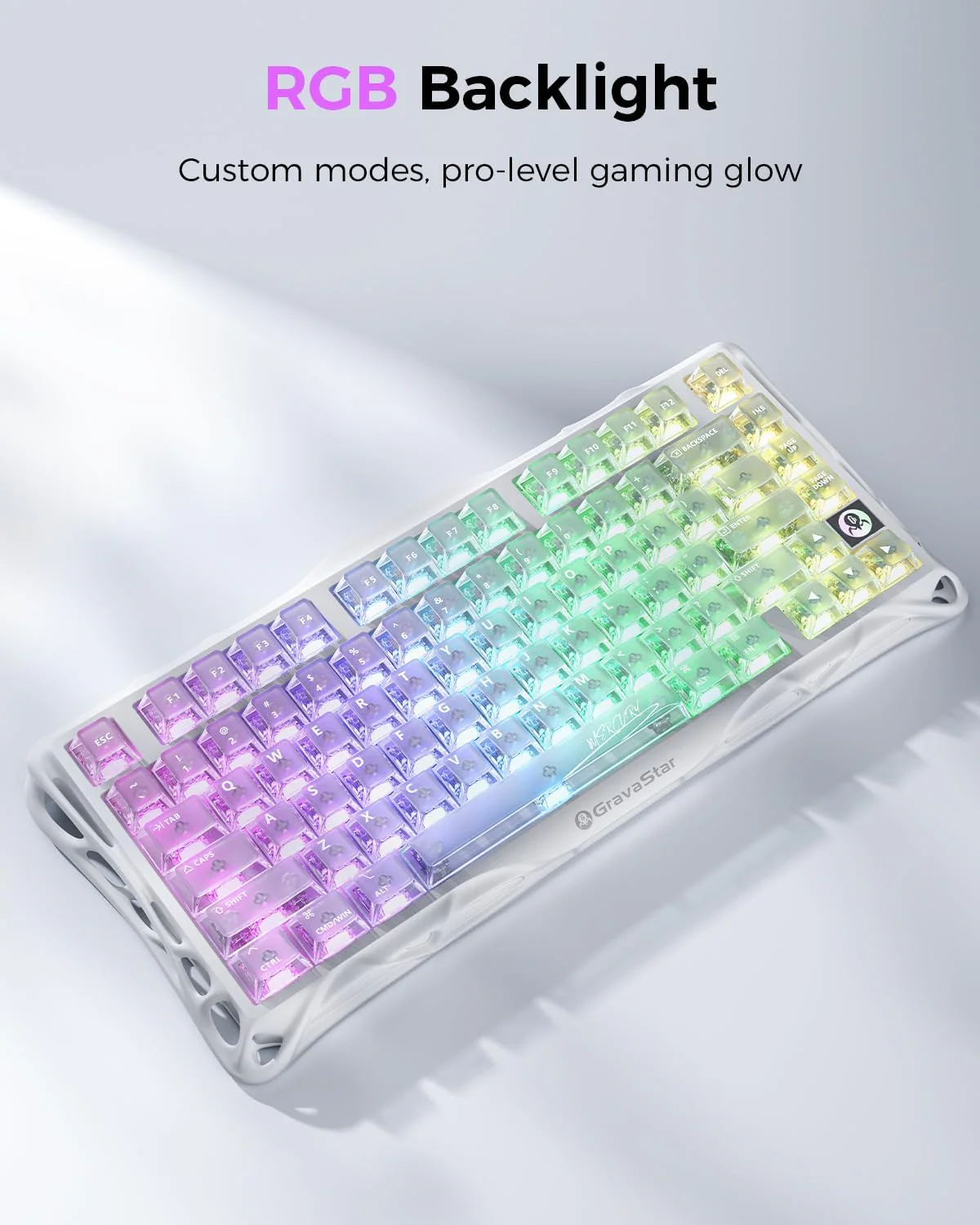 GRAVASTAR K1 LITE 75% WIRELESS MECHANICHAL GAMING KEYBOARD - AURORA - Image 3