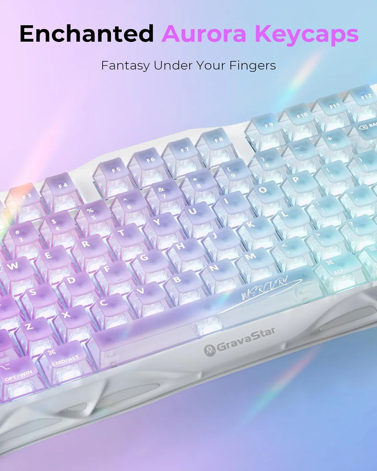 GRAVASTAR K1 LITE 75% WIRELESS MECHANICHAL GAMING KEYBOARD - AURORA - Image 5