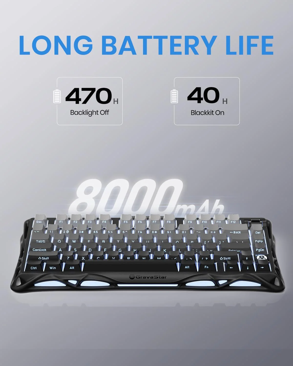 GravaStar Mercury K1 75% Wireless Mechanical Gaming Keyboard - Gradient Black - Image 3