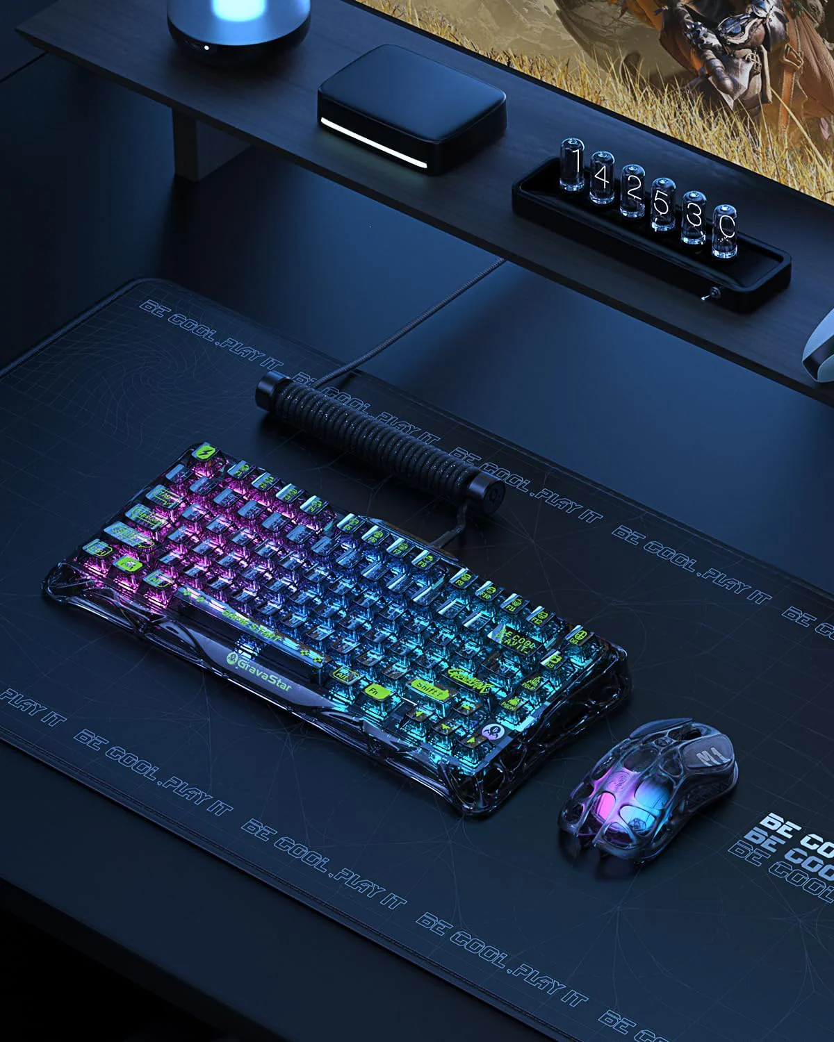 GravaStar Mercury K1 Lite 75% Wireless Mechanical Gaming Keyboard Transparent Black - Image 7