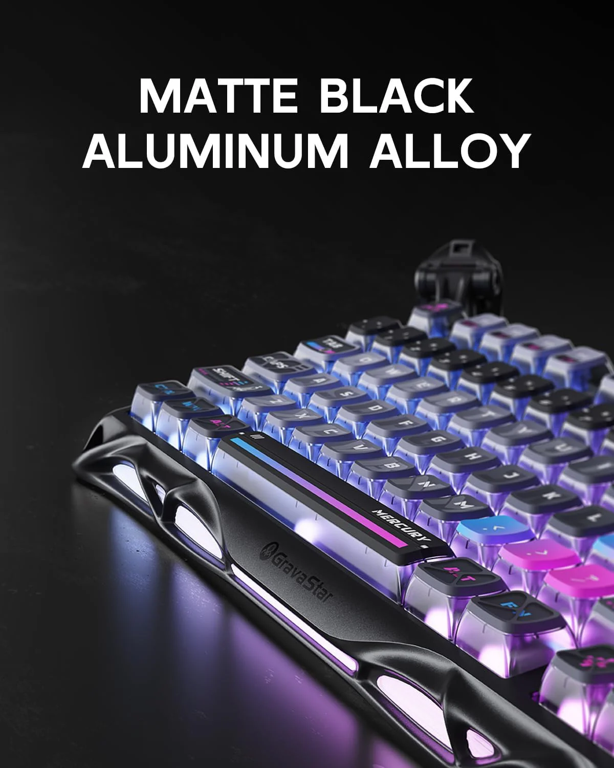 GravaStar Mercury K1 Pro 75% Wireless Mechanical Gaming Keyboard Galaxy Black - Image 2