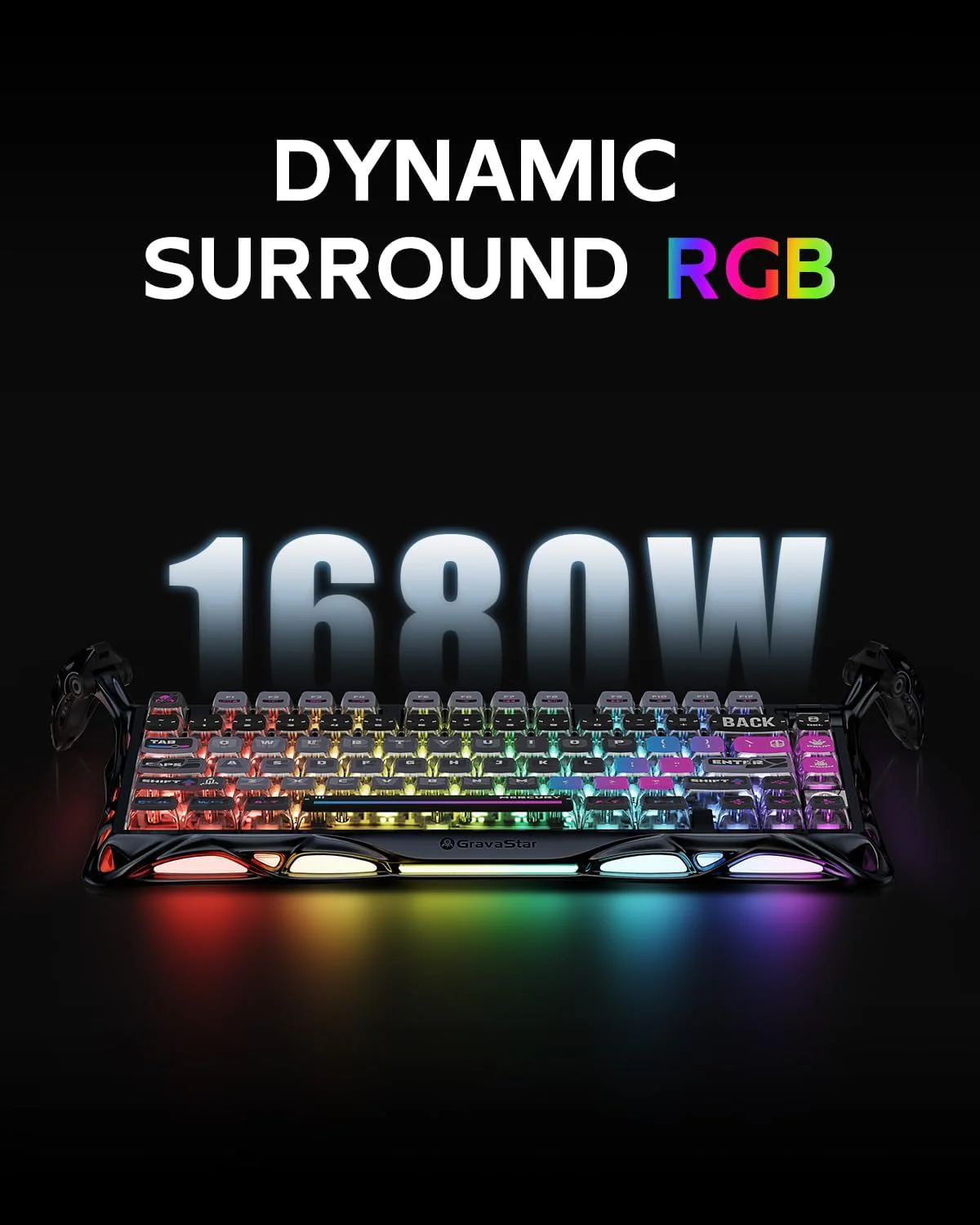 GravaStar Mercury K1 Pro 75% Wireless Mechanical Gaming Keyboard Galaxy Black - Image 3