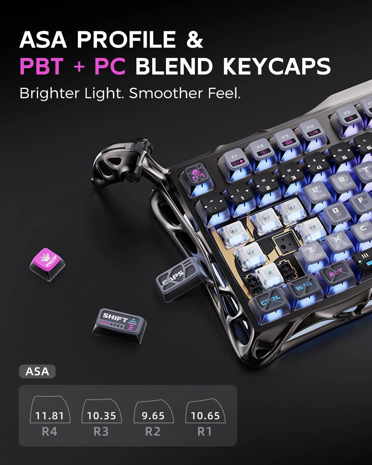 GravaStar Mercury K1 Pro 75% Wireless Mechanical Gaming Keyboard Special Edition - Cyberpunk - Image 8