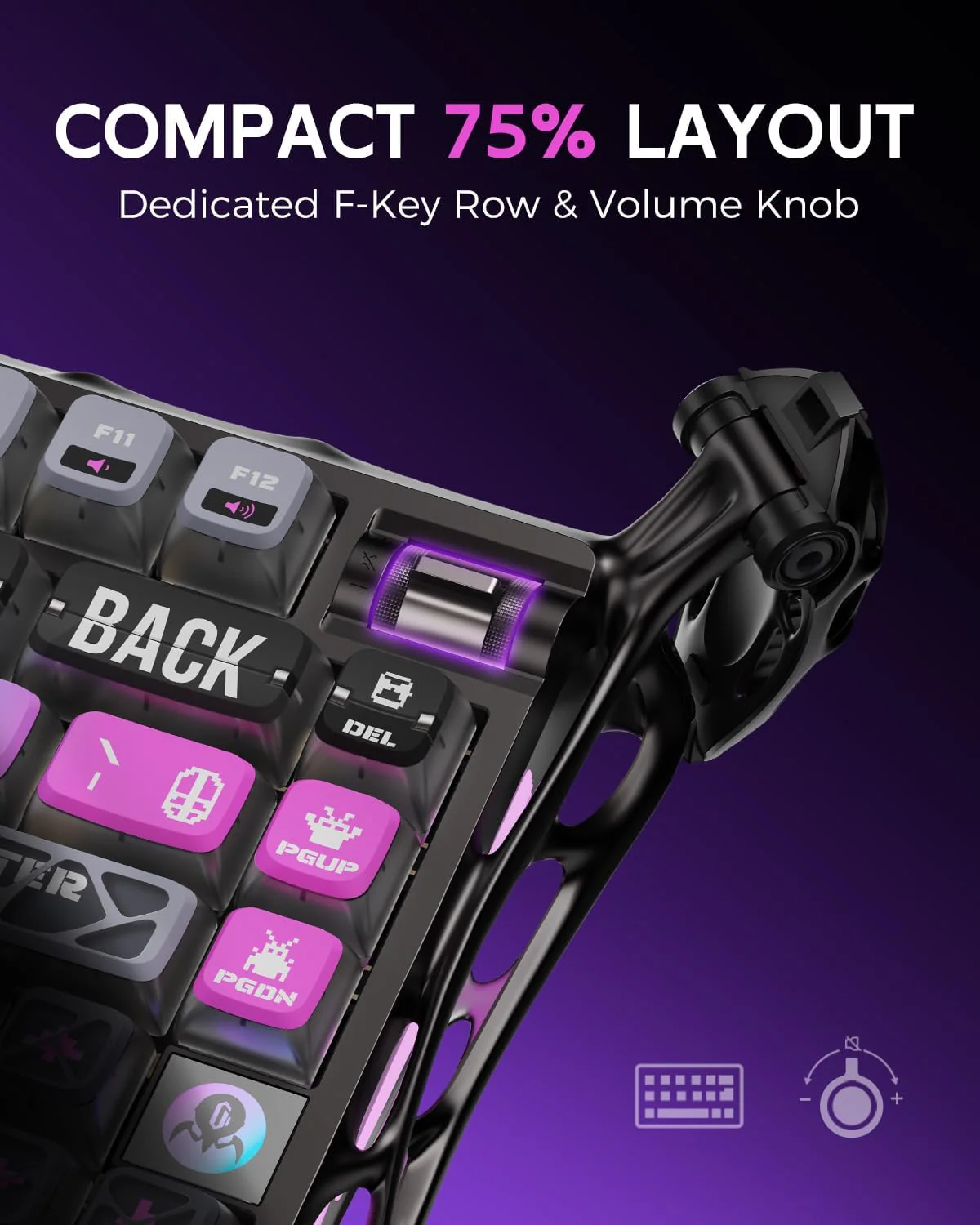 GravaStar Mercury K1 Pro 75% Wireless Mechanical Gaming Keyboard Special Edition - Cyberpunk - Image 9