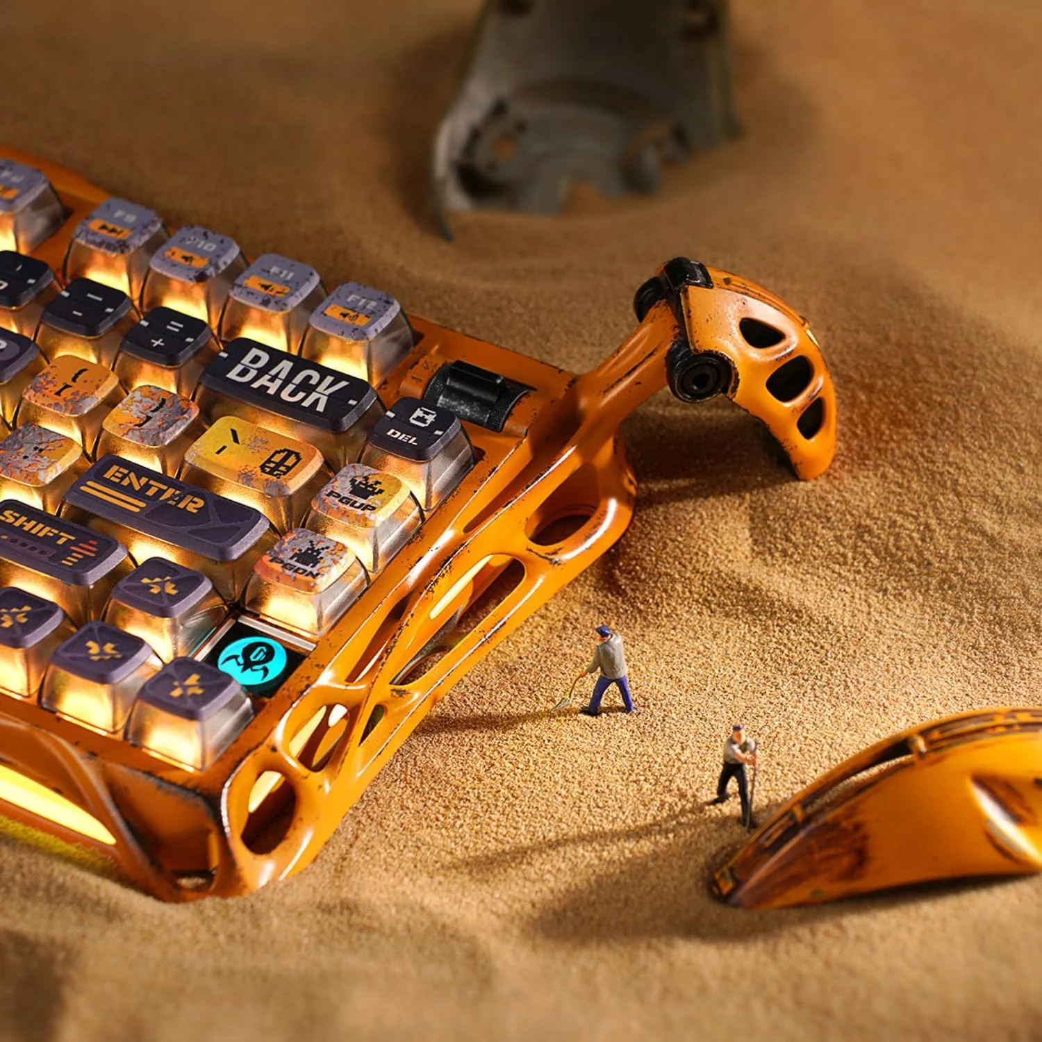 GravaStar Mercury K1 Pro 75% Wireless Mechanical Gaming Special Edition Keyboard - Battle Worn Yellow - Image 2