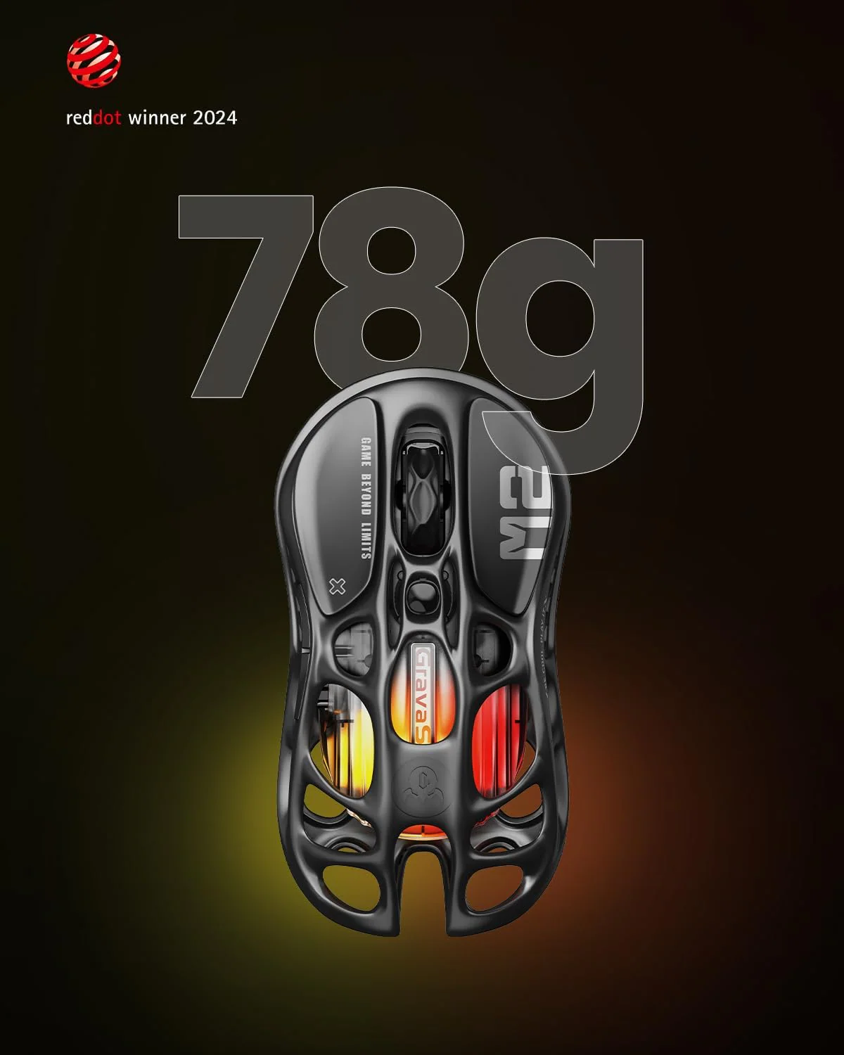 GravaStar Mercury M2 Wireless Gaming Mouse - Stealth Black - Image 6