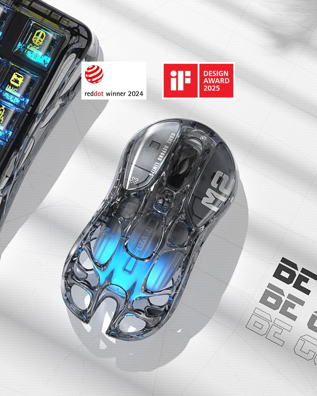 GravaStar Mercury M2 Wireless Gaming Mouse - Transparent Black - Image 7
