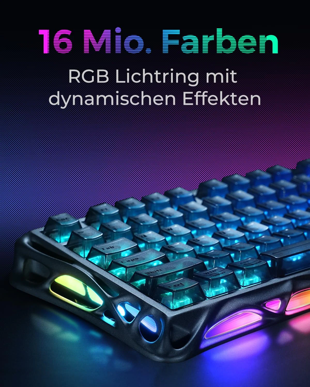 GravaStar Mercury V75 75% Hall Effect Magnetic switch Gaming Keyboard - Stealth Black - Image 3