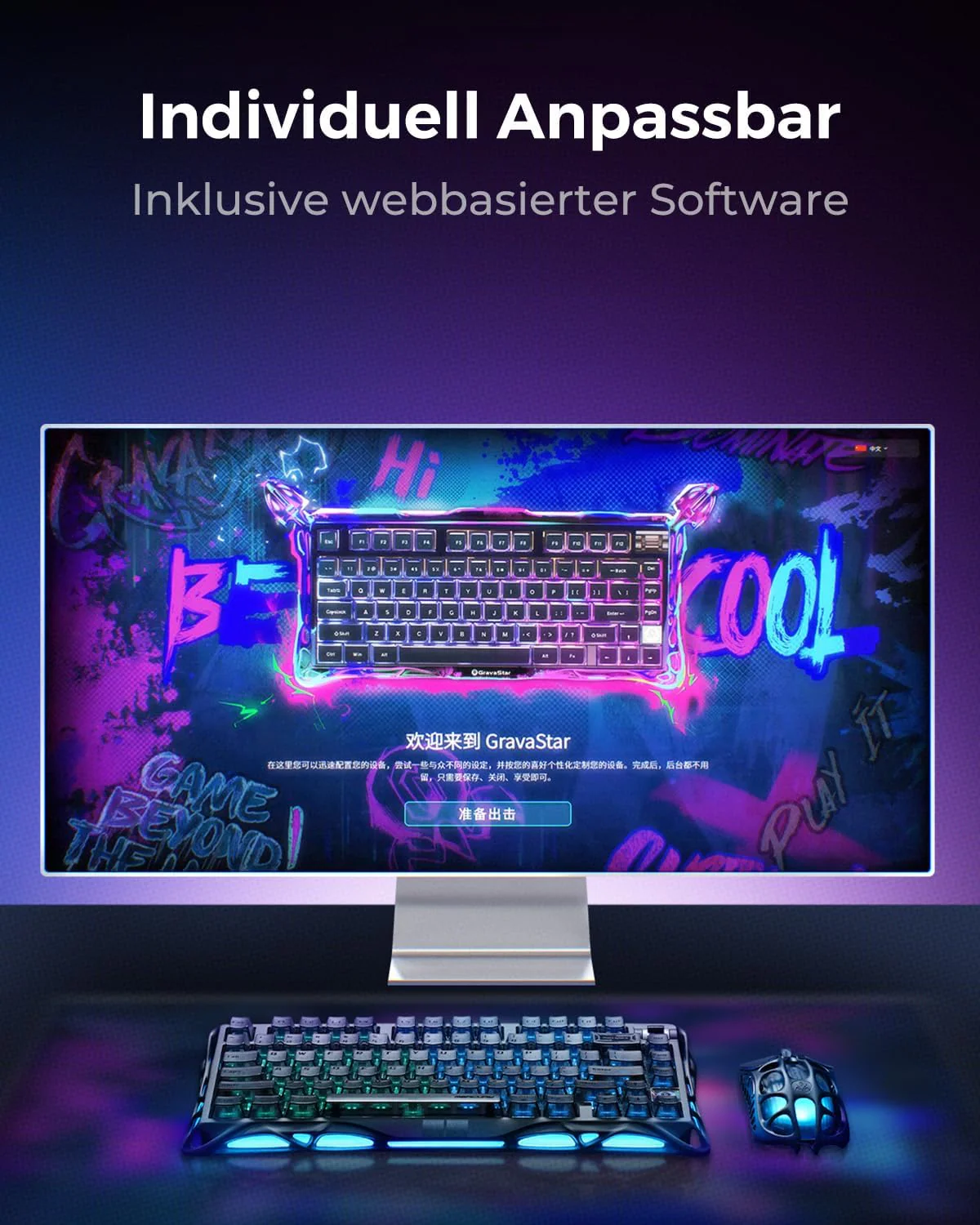 GravaStar Mercury V75 75% Hall Effect Magnetic switch Gaming Keyboard - Stealth Black - Image 8