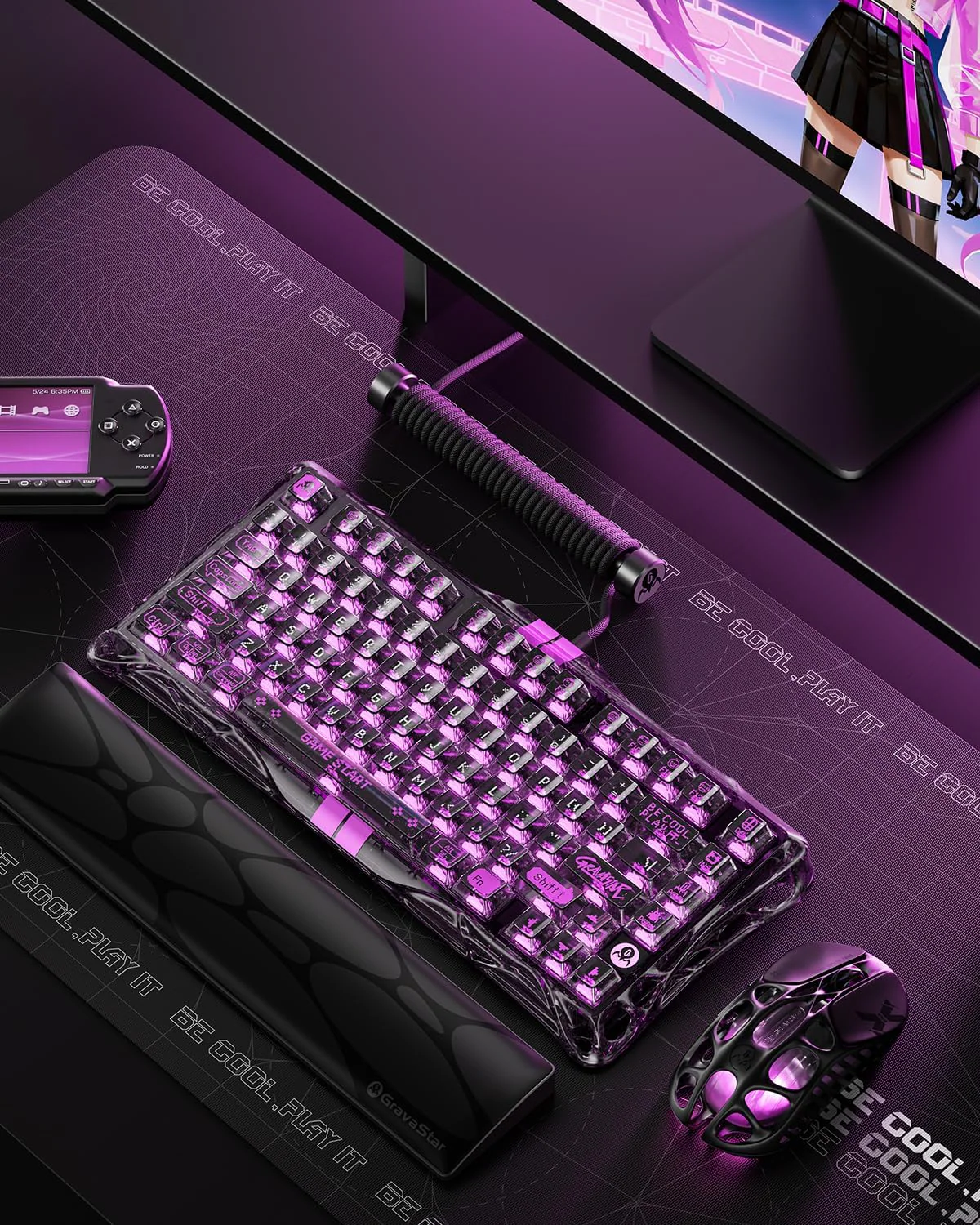 GravaStar Mercury V75 Lite 75% Hall Effect Magnetic switch Gaming Keyboard - Transparent Black - Image 2