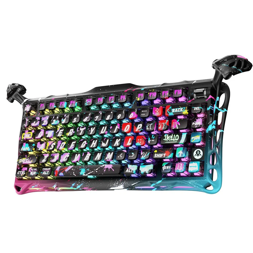 GravaStar Mercury V75 Pro 75% Hall Effect Magnetic switch Gaming Keyboard - Neon Graffiti - Image 2