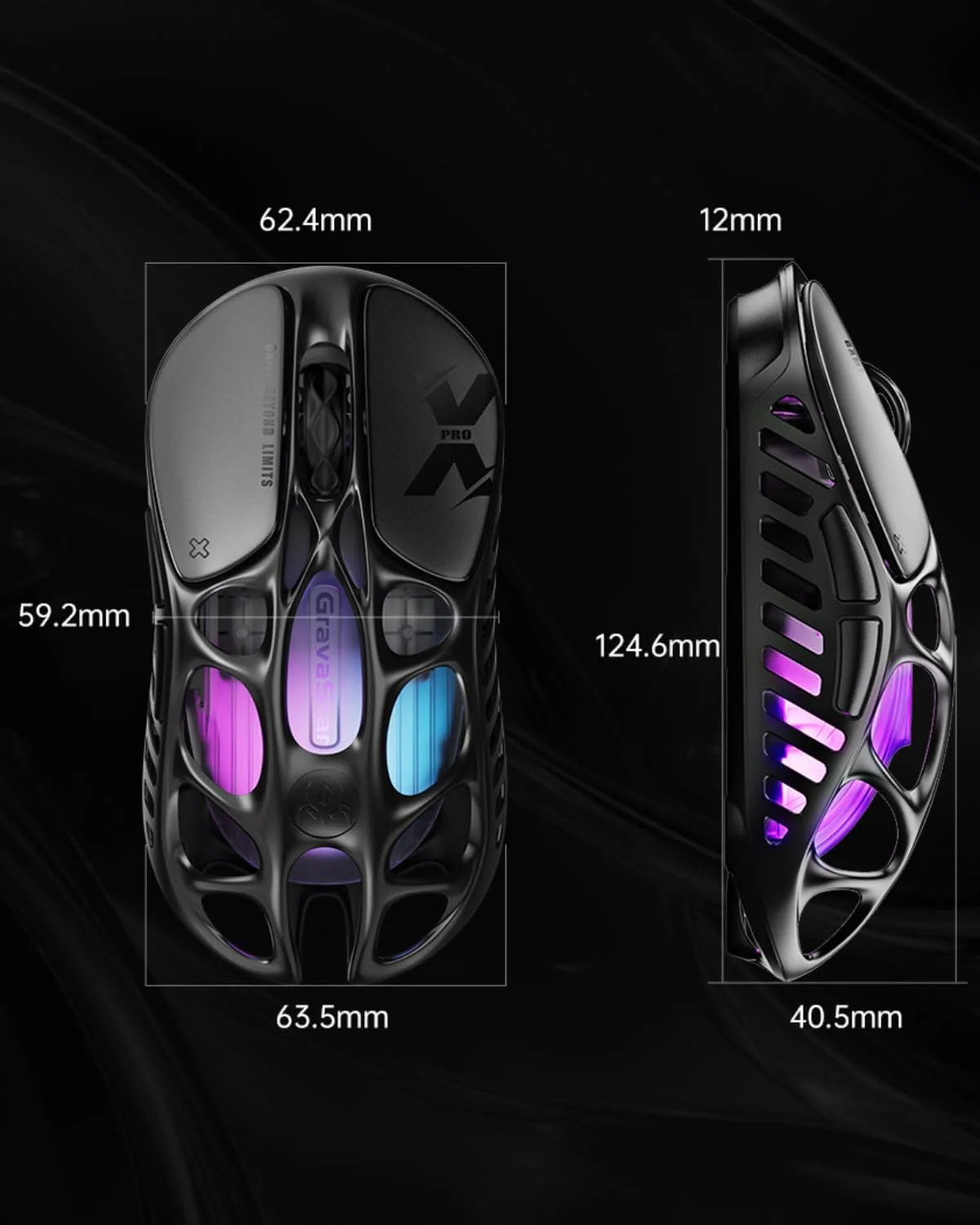 GravaStar Mercury X Pro Wireless Gaming Mouse - Galaxy Black - Image 4