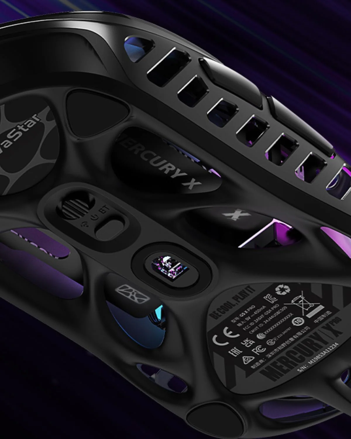 GravaStar Mercury X Wireless Gaming Mouse - Galaxy Black - Image 4