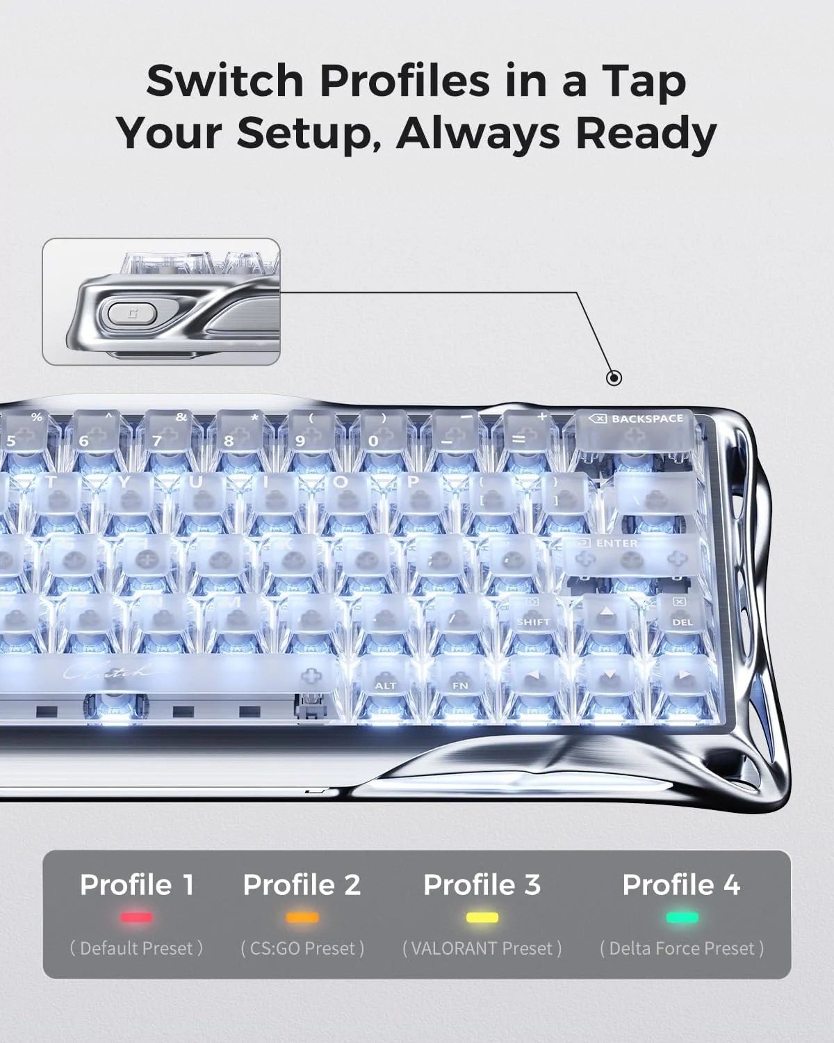 GRAVASTAR V60 PRO 60% HALL EFFECT MAGNETIC SWITCH - SILVER - Image 5