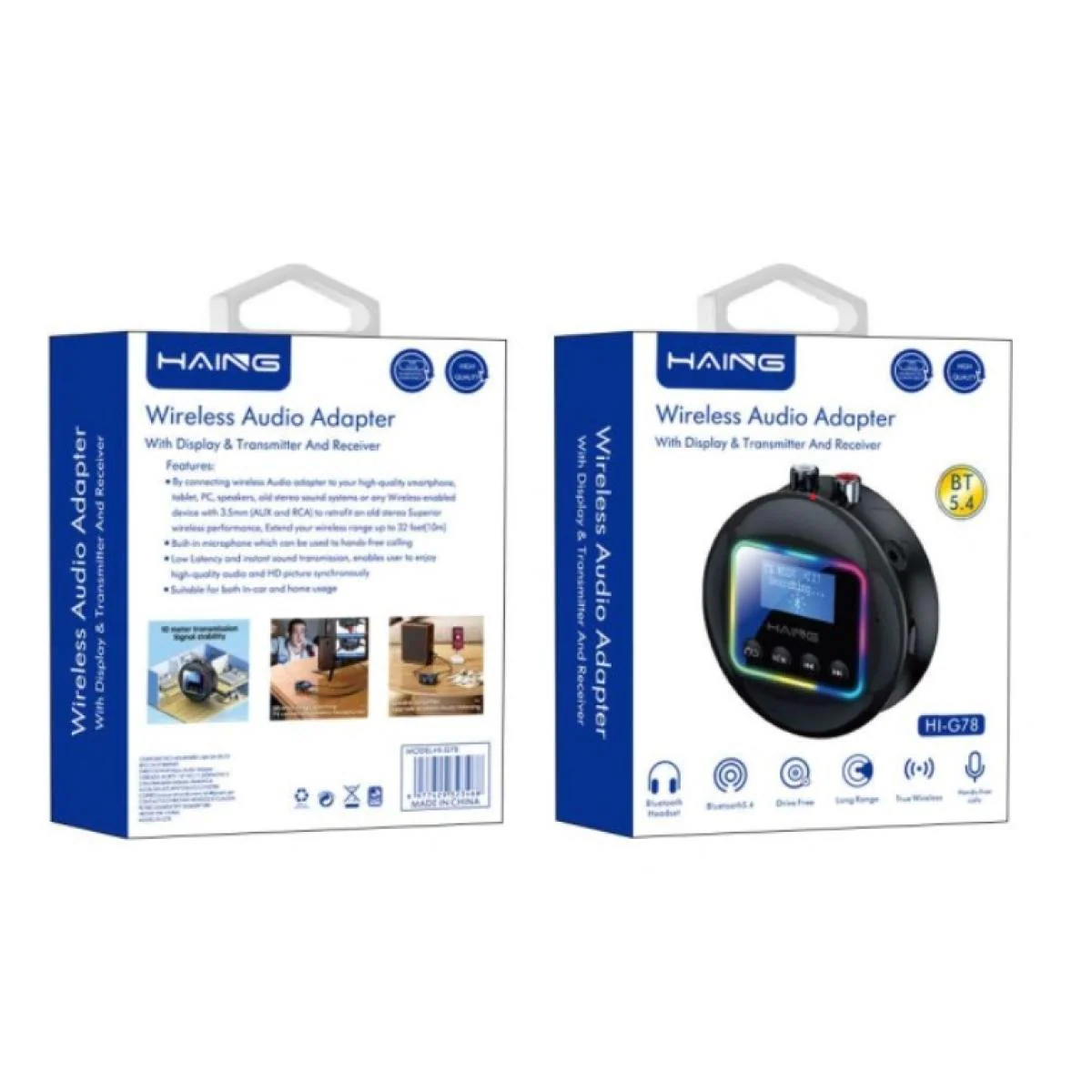 Haing BT5.4 Adapter With Display & Transmitter And ReceiverHI-G78 - Image 2