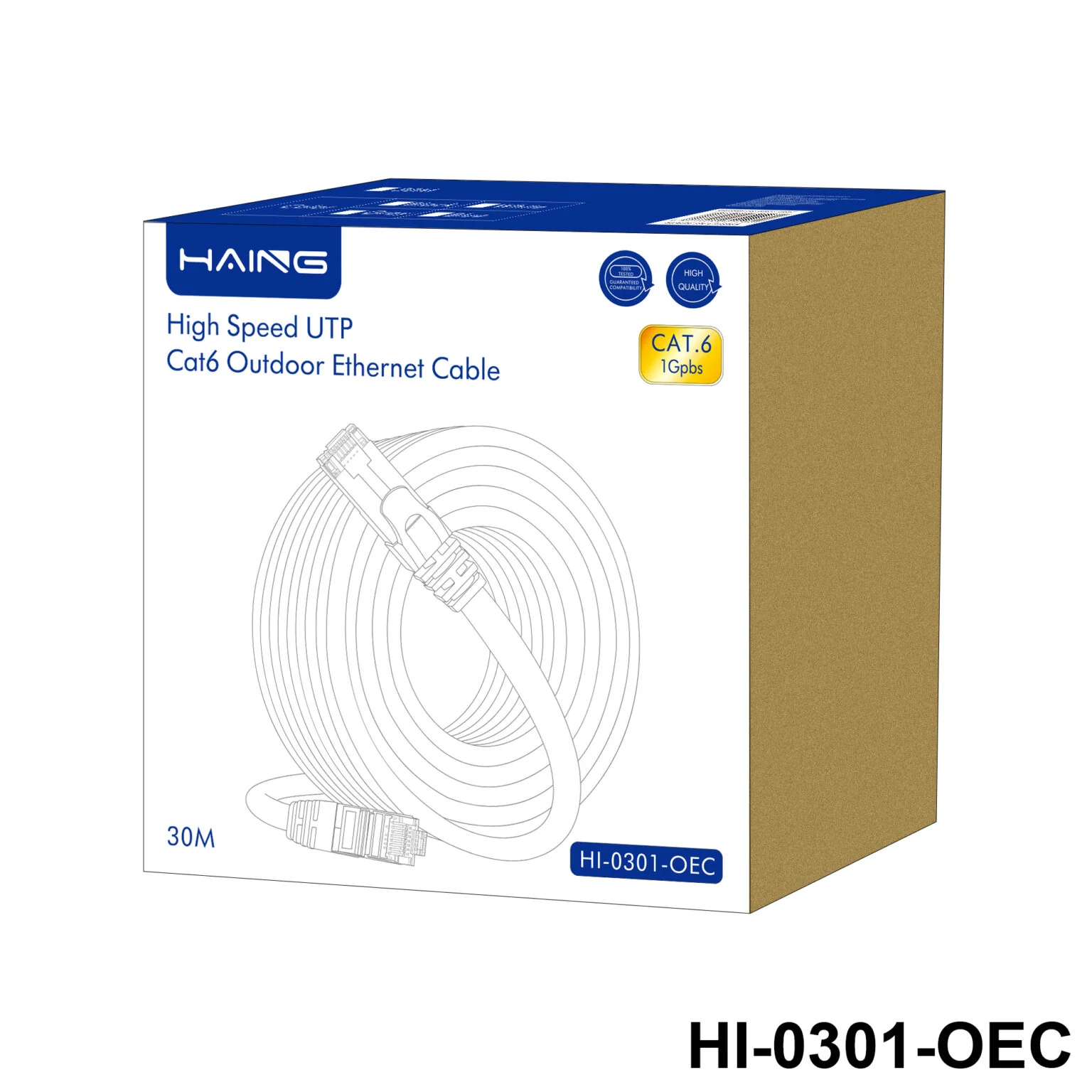 HAING Cat6 outdoor Ethernet Cable 30M 0.57MM