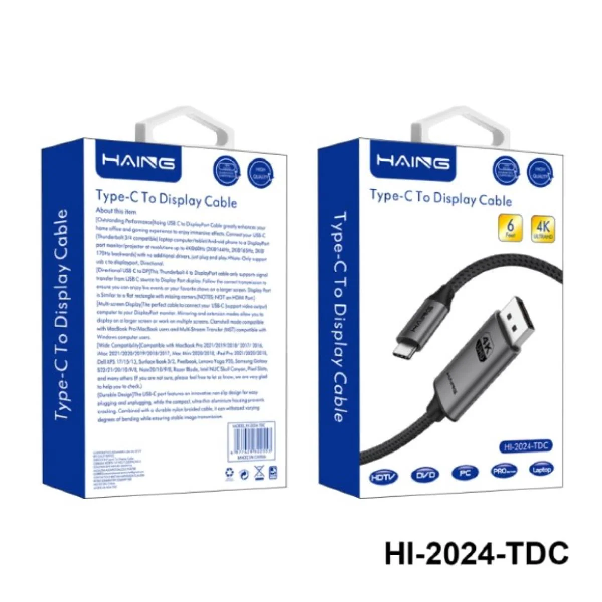 HAING HI-2024-TDC-1.8M Type-C to Display Cable 1.8M - Image 2