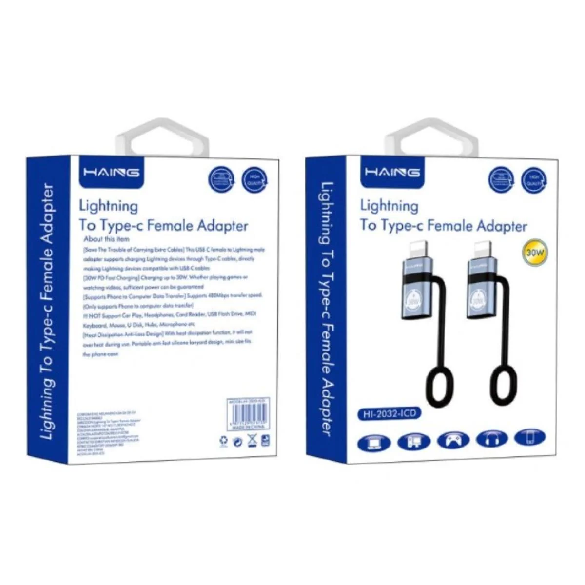 HAING HI-2032-ICD Lightning To Type-C Female Adapter