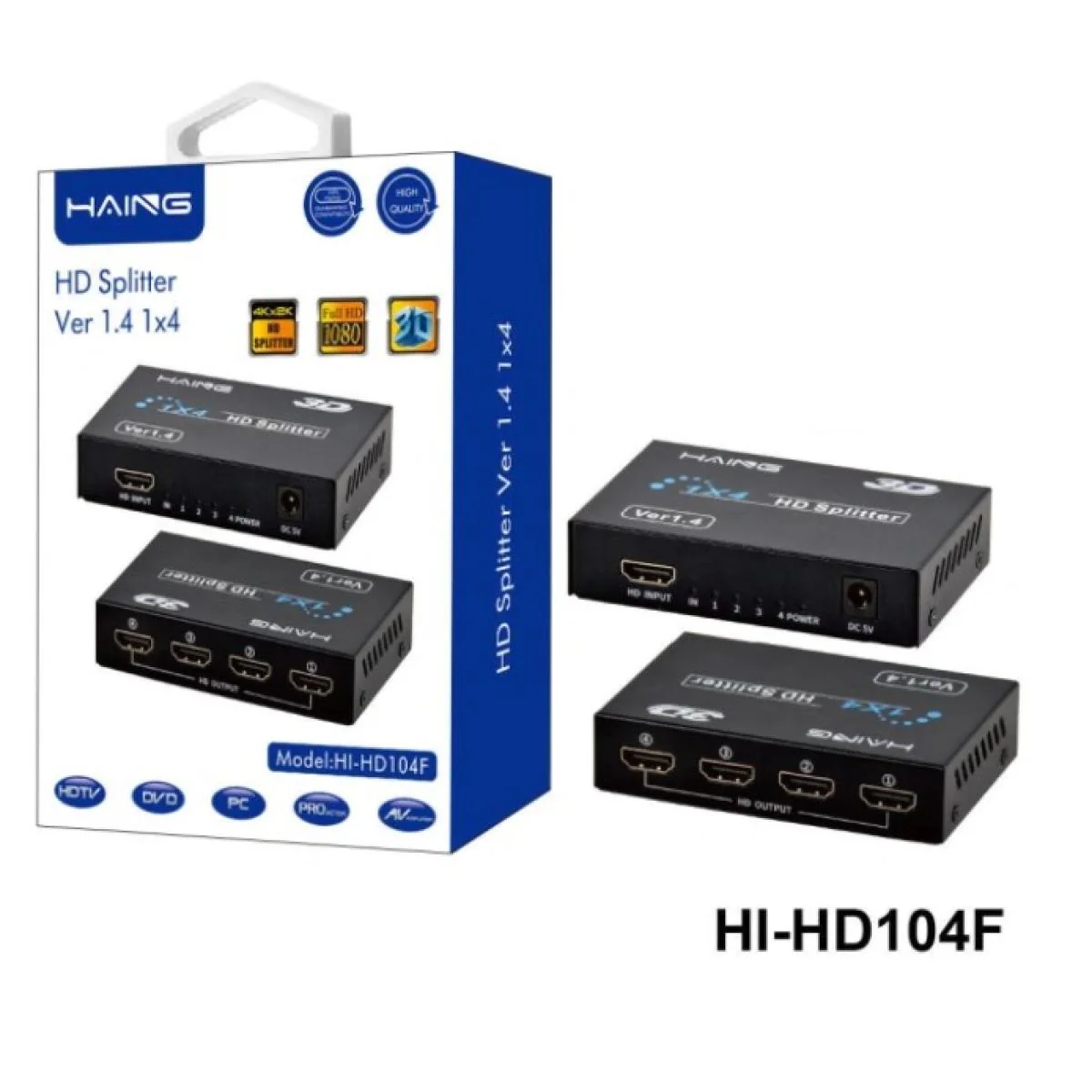 HAING HI-HD104F UHD Splitter Ver 1.4 1x4 Full 3D 4Kx2K UK Plug - Image 2