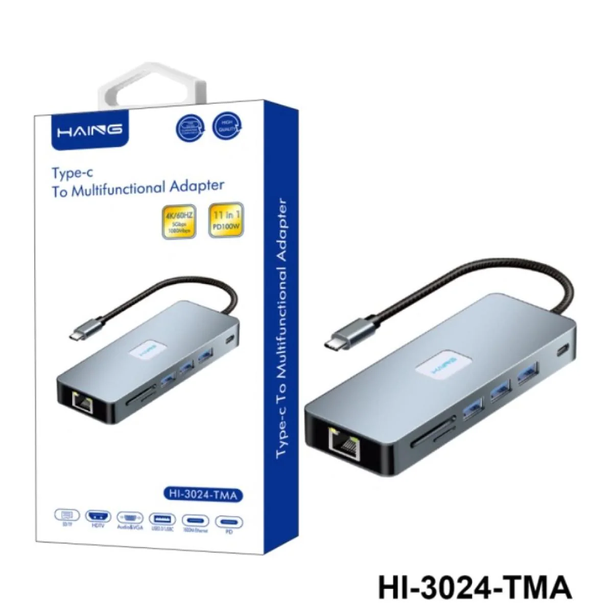 Haing Type-c To Multifunctional Adapter 11 in 1HI-3024- TMA - Image 2