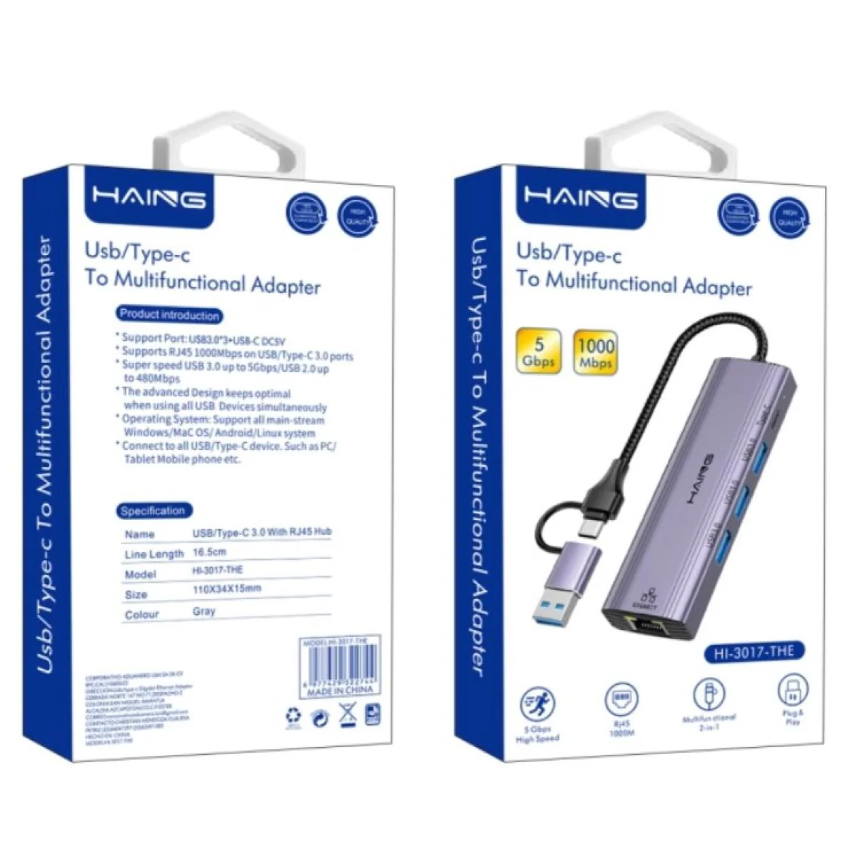 Haing Usb/Type C To Multifunvtional Adapter HI-3017-THE - Image 2