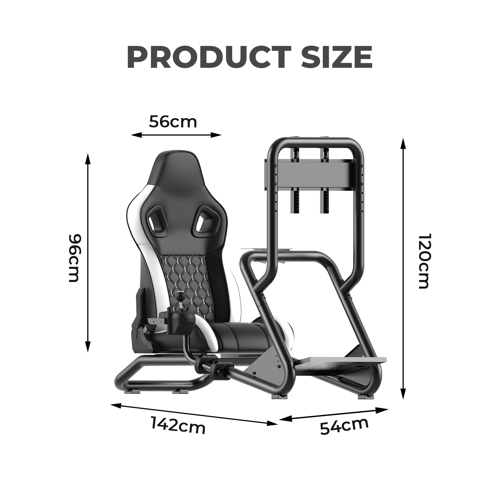 HAPPYGAME 6013 GAMESEAT Steering Wheel Stand With Monitor Stand - Image 3