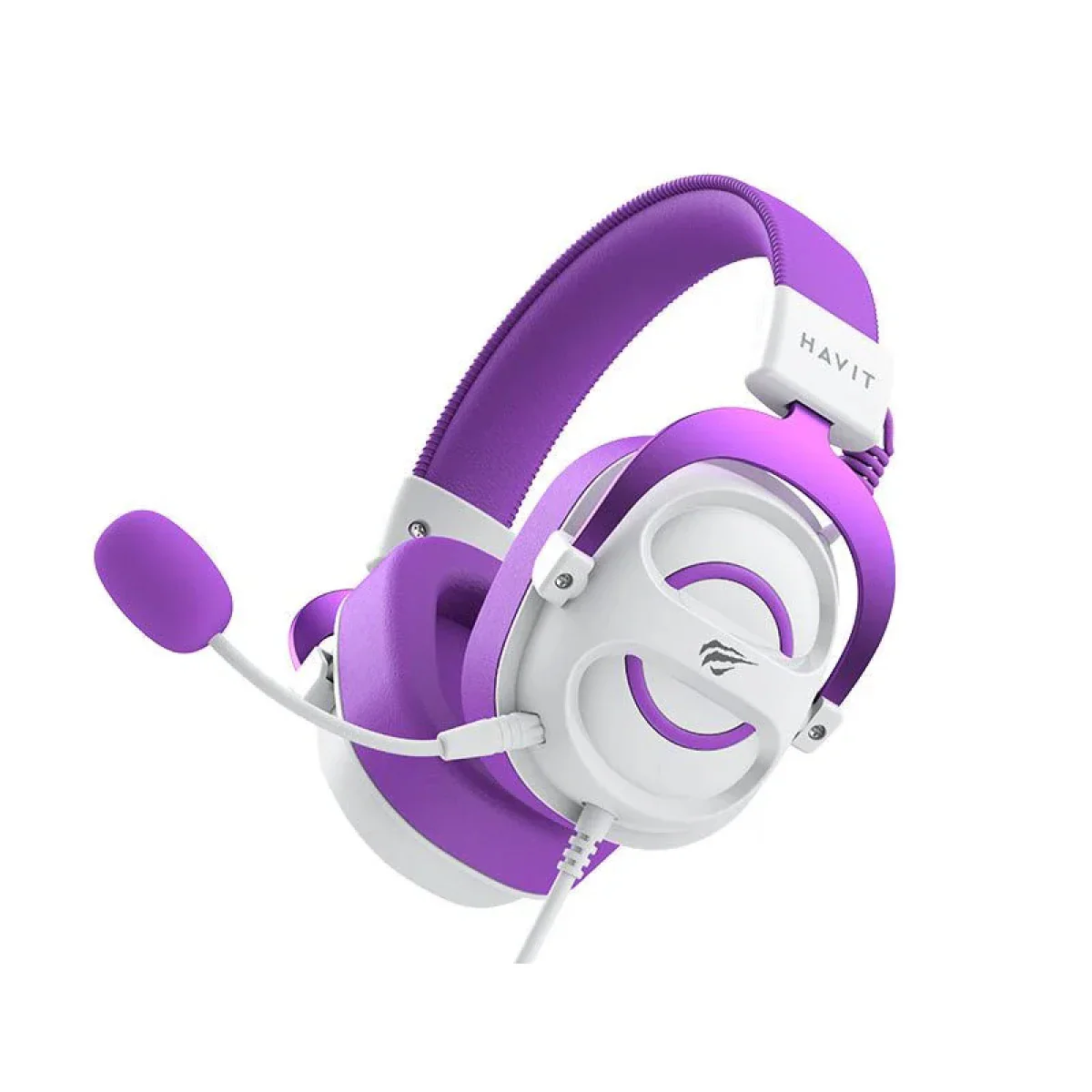 HAVIT H2002E Gaming Headset with 3.5mm Jack - White/Purple - Image 2