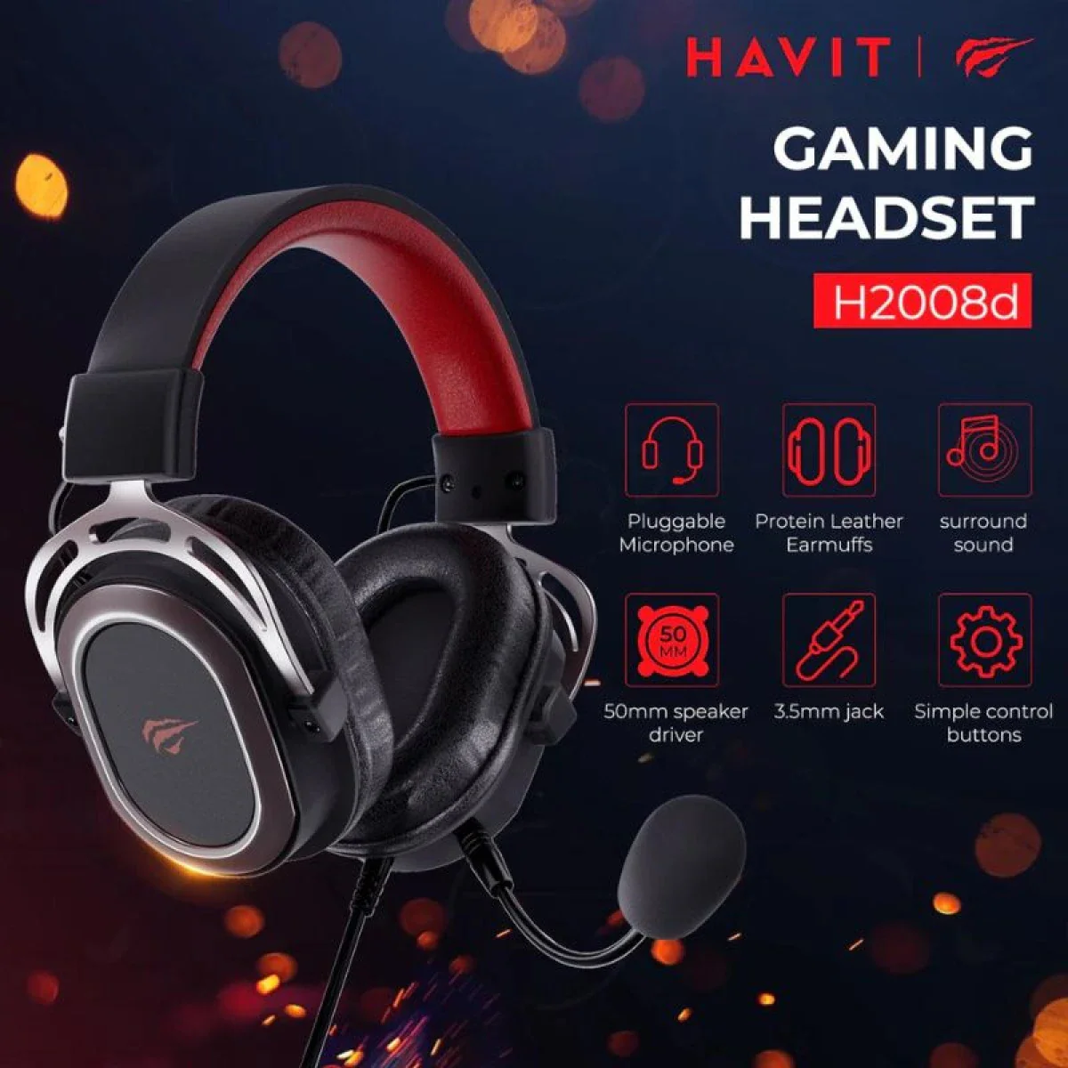 HAVIT H2008D Gaming Headset with 3.5mm Jack - Image 5