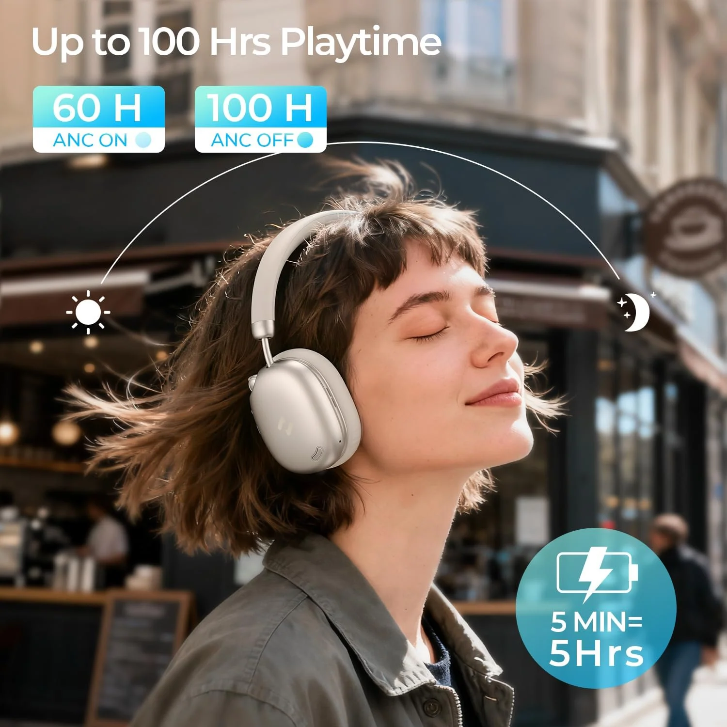HAVIT H670BT Adaptive Active Noise Cancelling Headphones - Image 4