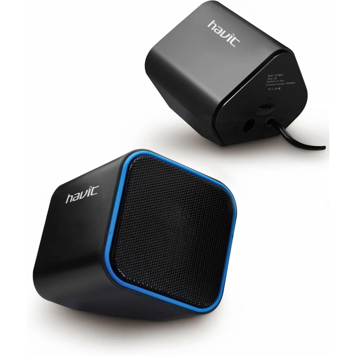 HAVIT HV-SK473 3 Watts 2.0 Channel USB Multimedia PC Speakers (Black/BLUE) - Image 2