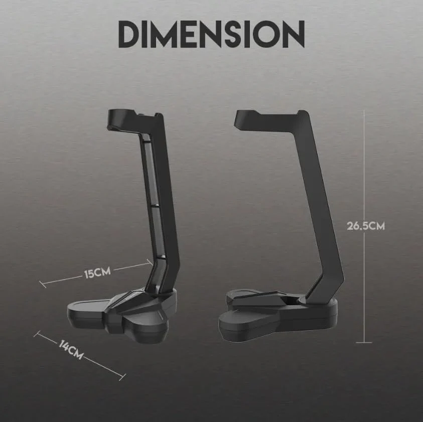 HAVIT HY505 Gaming Headphone Stand - Black - Image 2